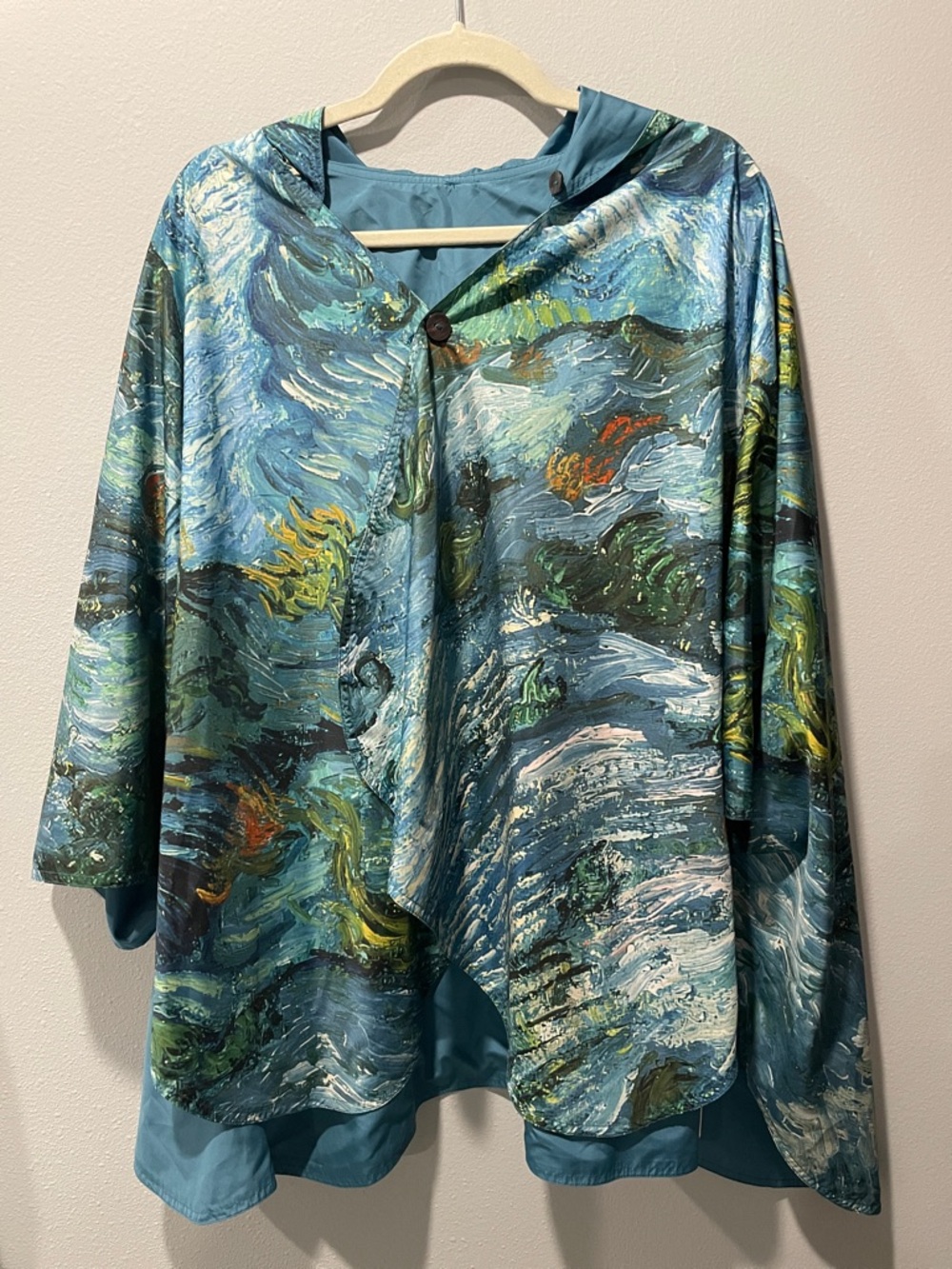 Vincent Van Gogh Raincaper Reversible Hooded Poncho NWT